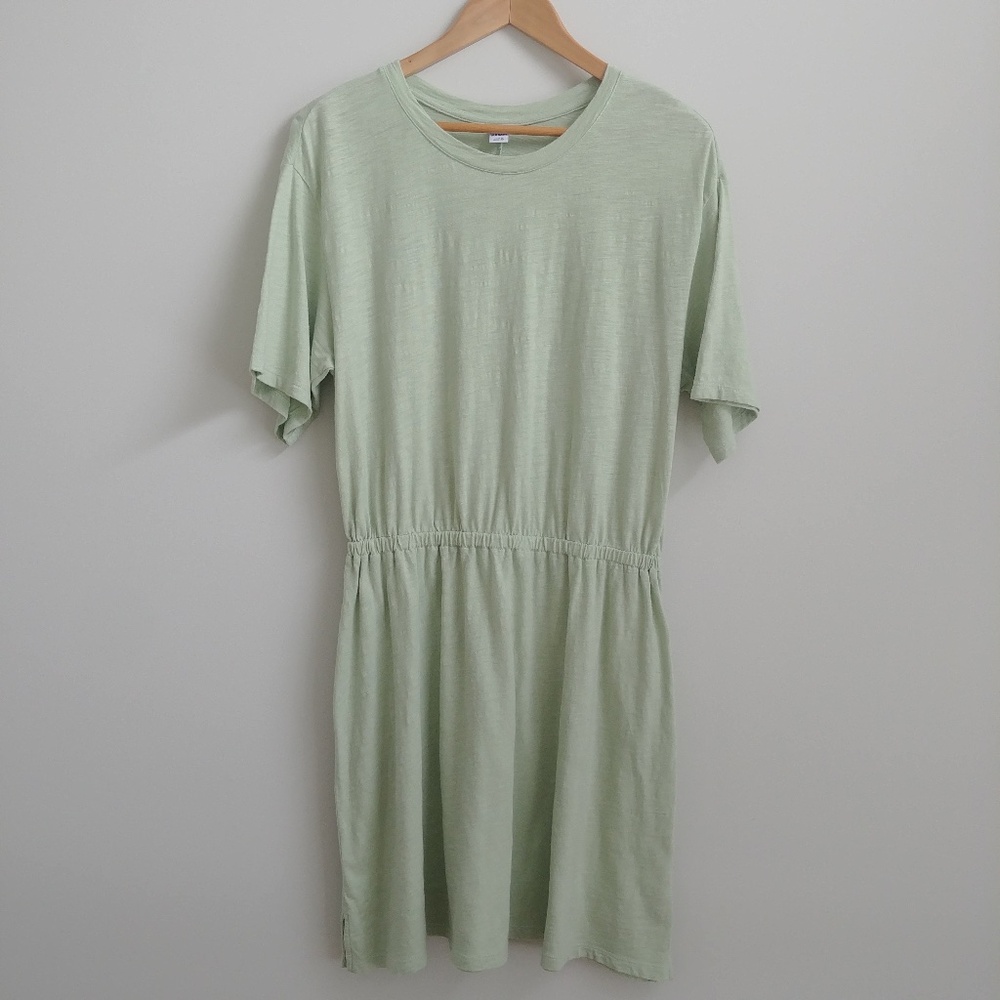 4/$20 Old Navy 100% cotton soft tee shirt dress elastic waist pale sage green …